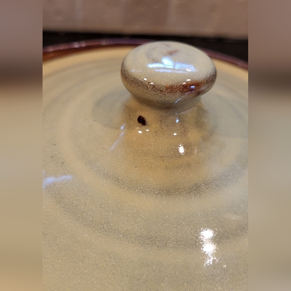 Vintage Seagrove North Carolina Yellow with Brown Pottery Casserole Dish w/ Lid - Picture 12 of 16